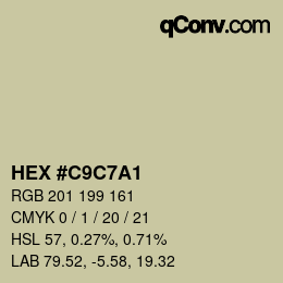 Color code: HEX #C9C7A1 | qconv.com