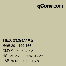 Color code: HEX #C9C7A6 | qconv.com