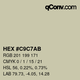 Color code: HEX #C9C7AB | qconv.com