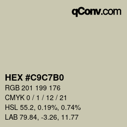 Color code: HEX #C9C7B0 | qconv.com