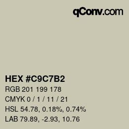 Color code: HEX #C9C7B2 | qconv.com