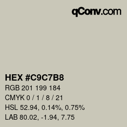 Color code: HEX #C9C7B8 | qconv.com