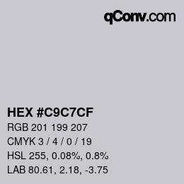 Color code: HEX #C9C7CF | qconv.com
