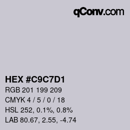 颜色代码: HEX #C9C7D1 | qconv.com