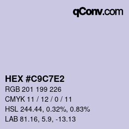 カラーコード: HEX #C9C7E2 | qconv.com