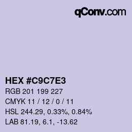 Color code: HEX #C9C7E3 | qconv.com