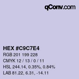 Color code: HEX #C9C7E4 | qconv.com