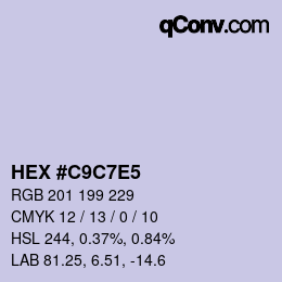カラーコード: HEX #C9C7E5 | qconv.com
