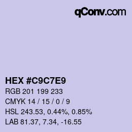 カラーコード: HEX #C9C7E9 | qconv.com