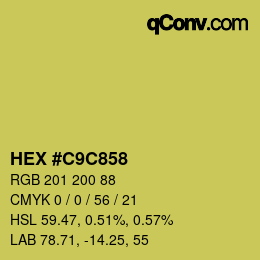 カラーコード: HEX #C9C858 | qconv.com