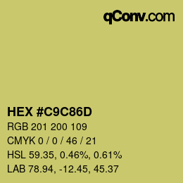 Color code: HEX #C9C86D | qconv.com