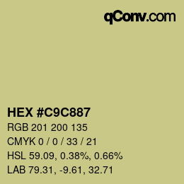 Color code: HEX #C9C887 | qconv.com