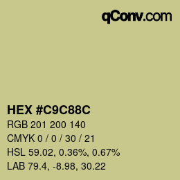 Color code: HEX #C9C88C | qconv.com