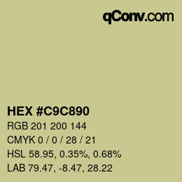 カラーコード: HEX #C9C890 | qconv.com
