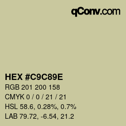 Color code: HEX #C9C89E | qconv.com