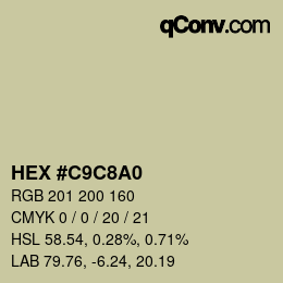 Color code: HEX #C9C8A0 | qconv.com