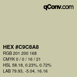 Color code: HEX #C9C8A8 | qconv.com