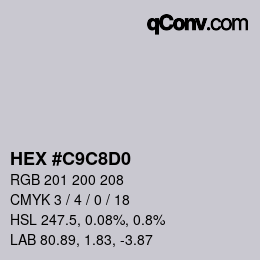 Color code: HEX #C9C8D0 | qconv.com