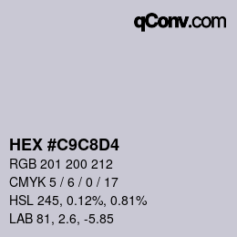 Color code: HEX #C9C8D4 | qconv.com