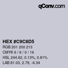 Color code: HEX #C9C8D5 | qconv.com