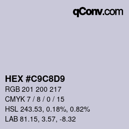 Color code: HEX #C9C8D9 | qconv.com