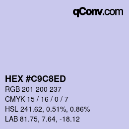 Color code: HEX #C9C8ED | qconv.com
