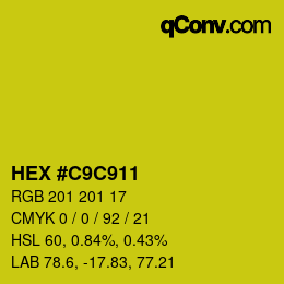Color code: HEX #C9C911 | qconv.com