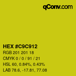 Color code: HEX #C9C912 | qconv.com