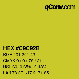Código de color: HEX #C9C92B | qconv.com