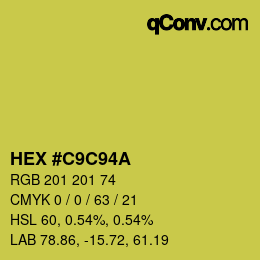 Color code: HEX #C9C94A | qconv.com