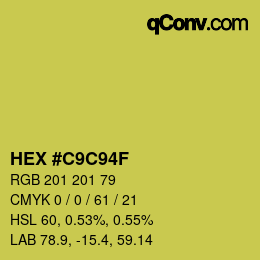 Color code: HEX #C9C94F | qconv.com