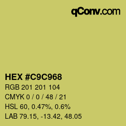Color code: HEX #C9C968 | qconv.com