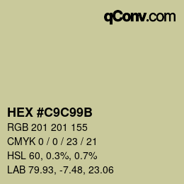 Color code: HEX #C9C99B | qconv.com