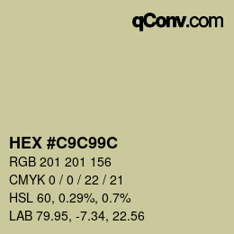 Color code: HEX #C9C99C | qconv.com