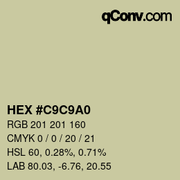 Color code: HEX #C9C9A0 | qconv.com