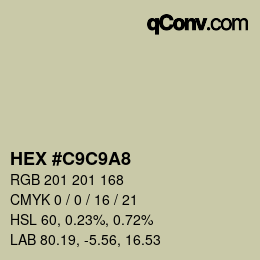 Farbcode: HEX #C9C9A8 | qconv.com
