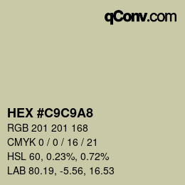 Color code: HEX #C9C9A8 | qconv.com