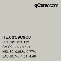 カラーコード: HEX #C9C9C0 | qconv.com