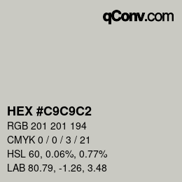 Color code: HEX #C9C9C2 | qconv.com