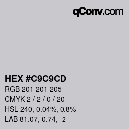 Color code: HEX #C9C9CD | qconv.com