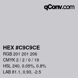 カラーコード: HEX #C9C9CE | qconv.com