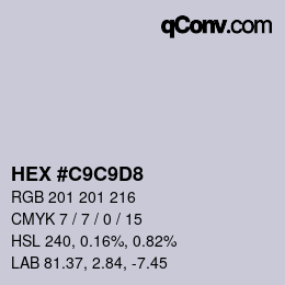 Color code: HEX #C9C9D8 | qconv.com