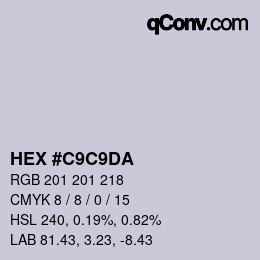 Color code: HEX #C9C9DA | qconv.com