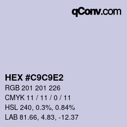 Color code: HEX #C9C9E2 | qconv.com