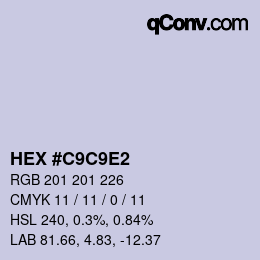 カラーコード: HEX #C9C9E2 | qconv.com