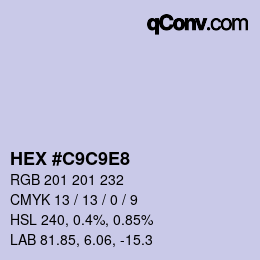 Código de color: HEX #C9C9E8 | qconv.com