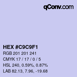 カラーコード: HEX #C9C9F1 | qconv.com