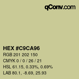 Farbcode: HEX #C9CA96 | qconv.com