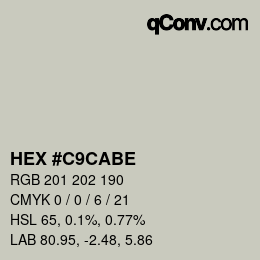 Color code: HEX #C9CABE | qconv.com