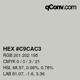 カラーコード: HEX #C9CAC3 | qconv.com